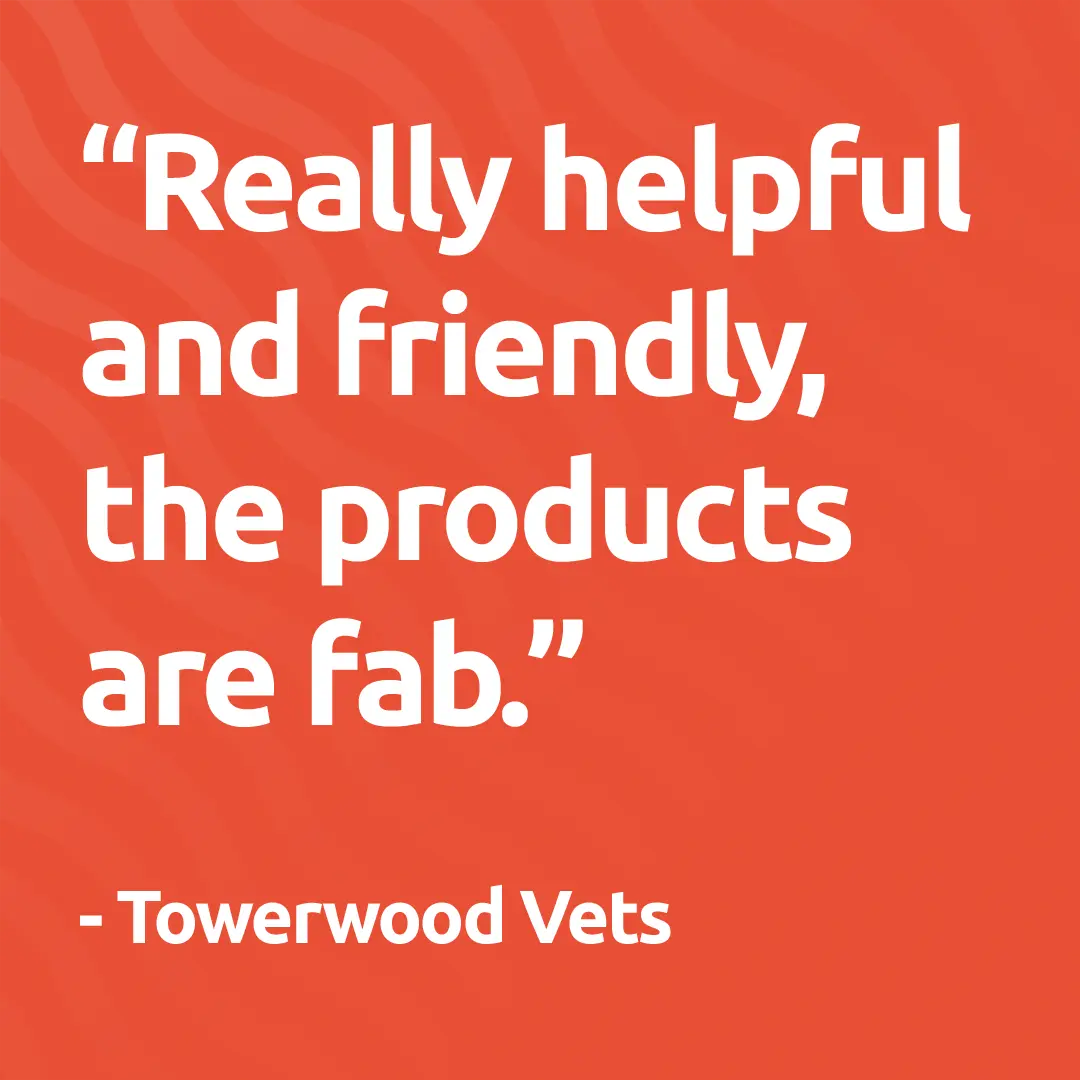 I will have to request more of these from our Practices, but here’s an example few: Helen is really helpful and friendly, the products are fab - Towerwood Vets
